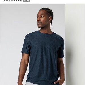 Vuori Strato Tech Tee Men's Crew Neck T-Shirt in Navy